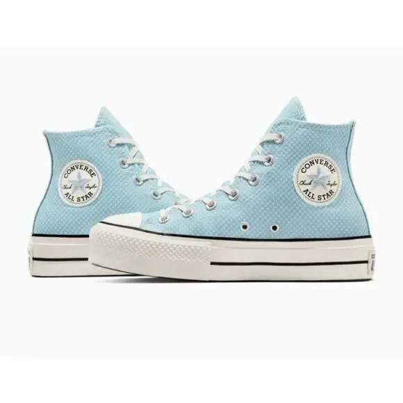 Converse Women Size 6.5 Chuck Taylor All Star Lift Hi Sneaker Infinity Pool Blue - Picture 4 of 10